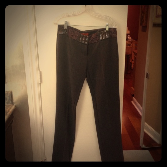 Pants low rise grey gabardine