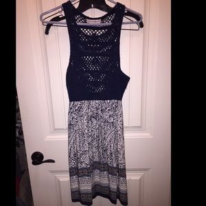 navy crochet paisley dress