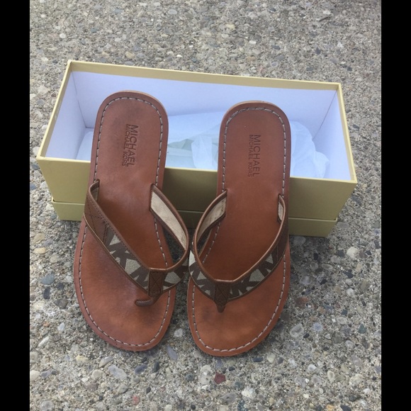 Michael Kors Beige Ebony Thong Sandals