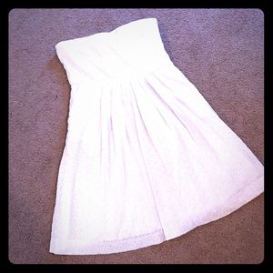 Gap strapless white eyelet dress