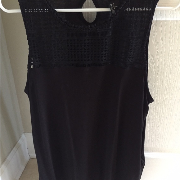 Hm black lace tank top size  medium