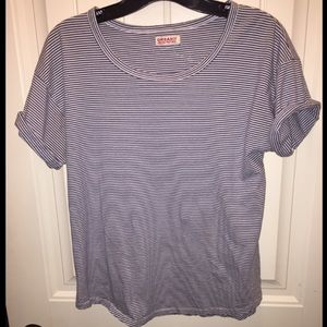 Blue and white striped tee