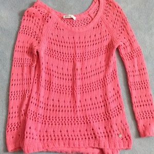 Bright coral/pink knit sweater by Abercrombie kids