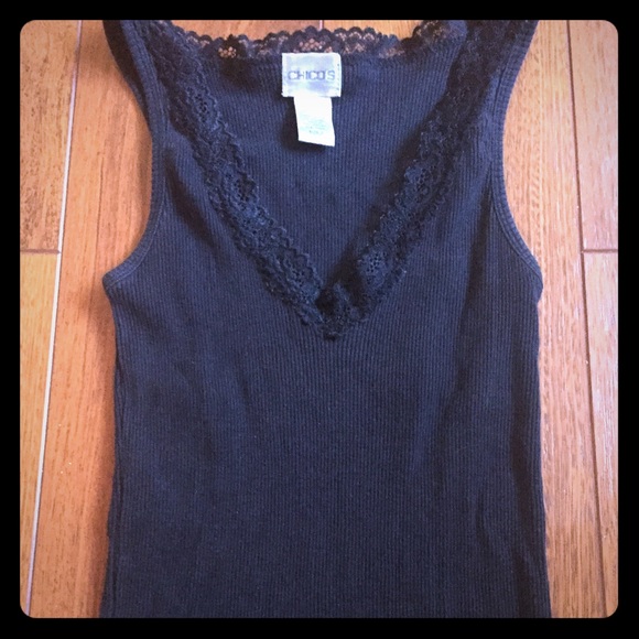 Black tank top with lace