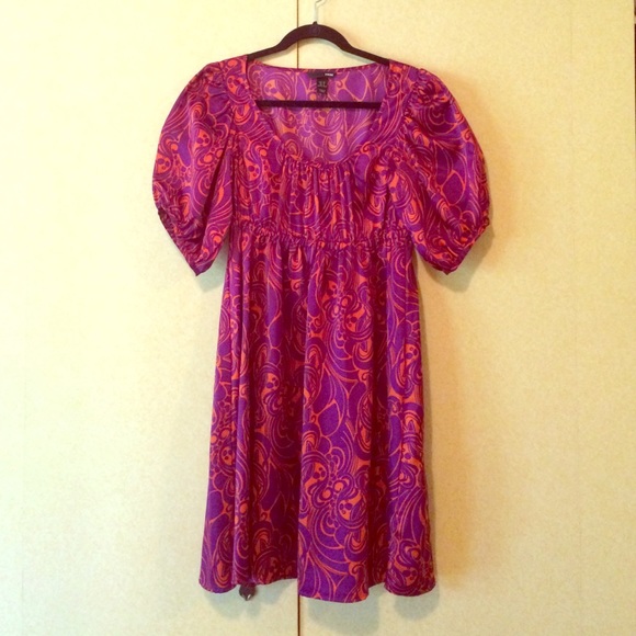 H&M Purple & Orange Boho Dress size 6