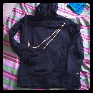 Nike therma-fit black and gold hoodie .