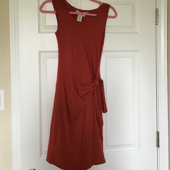Max Studio burnt orange viscose dress, XS