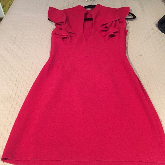 Black halo red dress