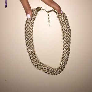 off white and gold short necklace