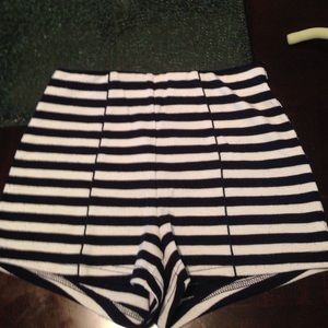 Black and white shorts
