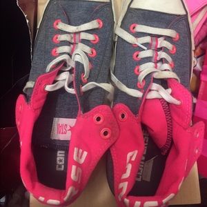 Fold over Converse pink and grey size 9