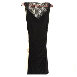 Black cocktail dress with lace back