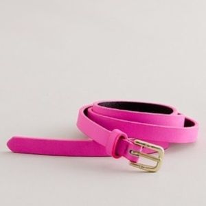 J.crew Hot pink skinny leather belt