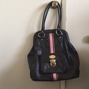 Oversized dark brown purse by Christine Price