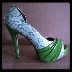 Green Peep Toe Heels