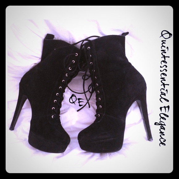 Kurt Geiger Shoes - KURT GEIGER Black Suede Ankle Boots - Size 8