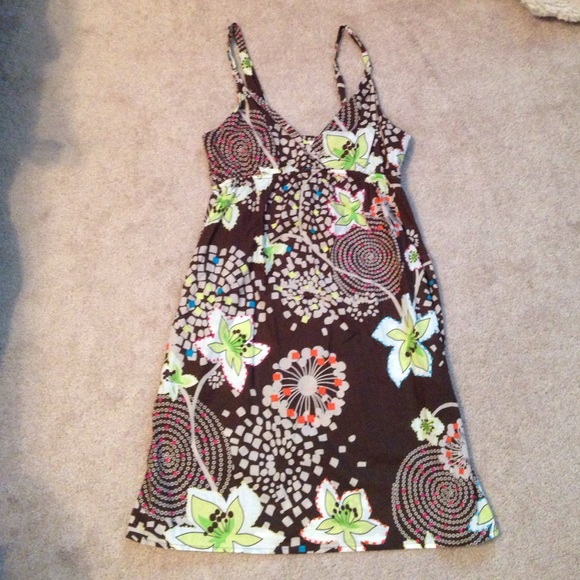 Brown printed sundress