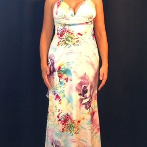 NWT Halter floral gown with beautiful back