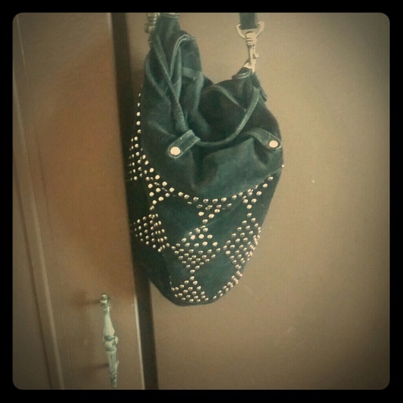 SOLd - Studded suede pouch bag
