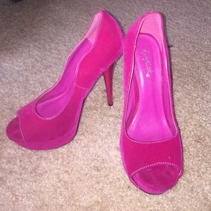 Pink Velvet High Heels