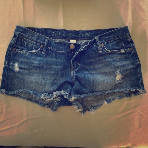 Abercrombie distressed jean shorts.