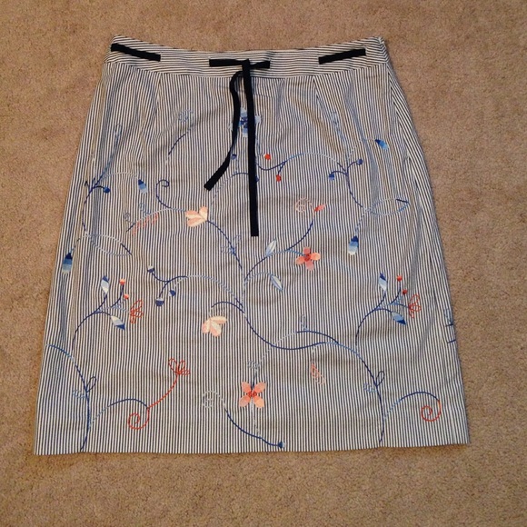 Navy pinstripe skirt