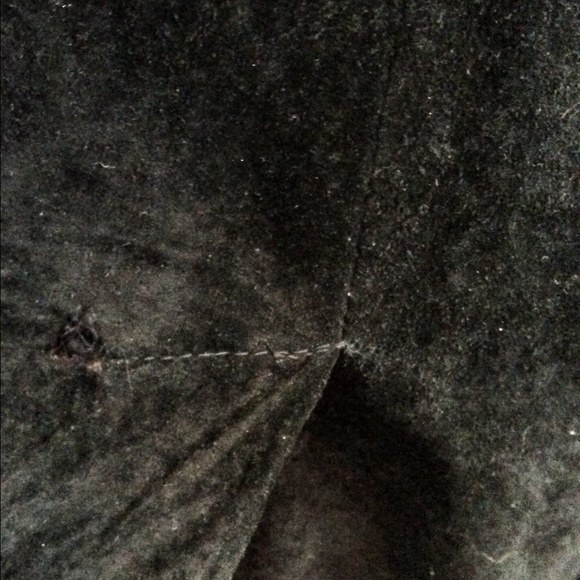 Black suede long coat with leopard lining Sm - Picture 4 of 4