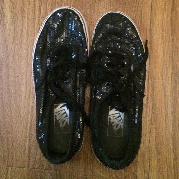 black sparkly vans