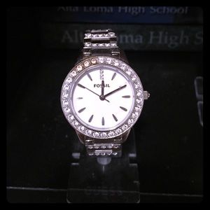 Silver watch made by Fossil