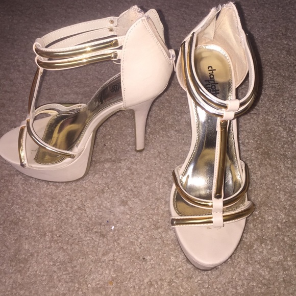 Gold and Tan High Heels