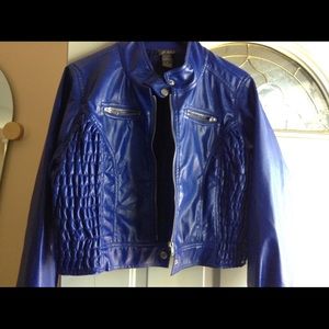 Faux Leather Cropped Jacket