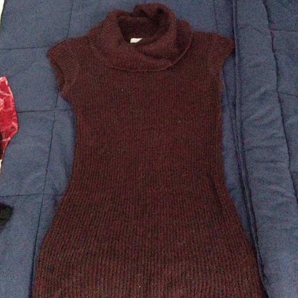 Dark eggplant colored cowl neck sweater top - Picture 1 of 2