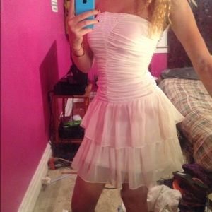white sheer homecoming dress