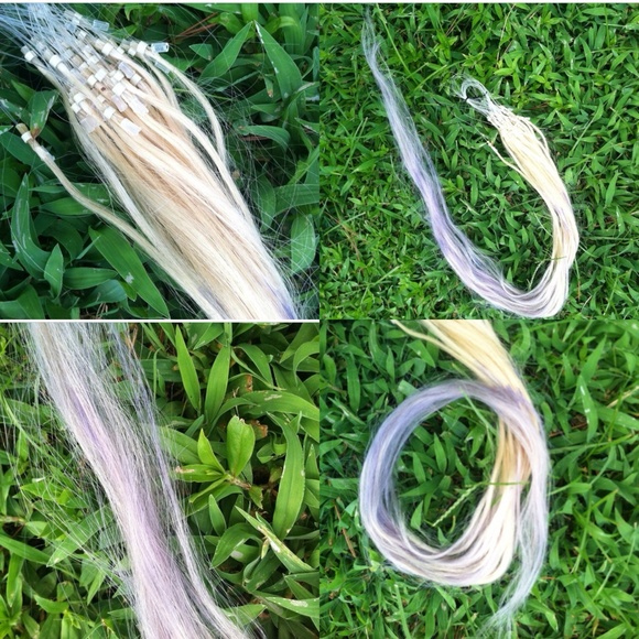 Blonde to Silver HUMAN HAIR Extensions - Picture 1 of 1