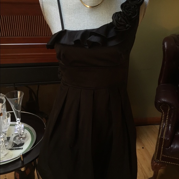 Black satin dress
