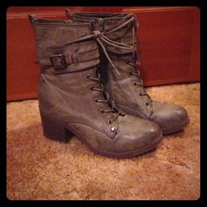 Cute grey combat boots