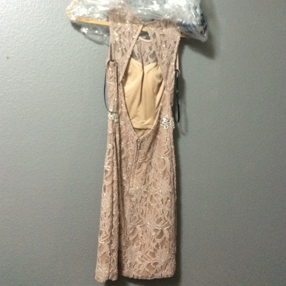 Lace nude / taupe formal dress - Picture 2 of 4