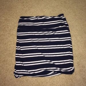 Blue and white stripes skirt