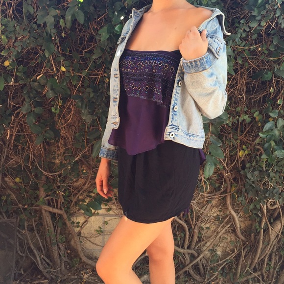 'Beaded Indigo' Free People tube top