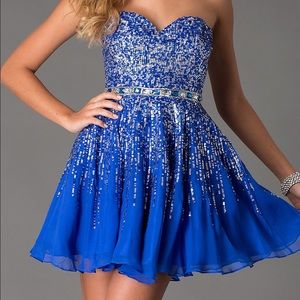 Royal and silver homecoming dress.