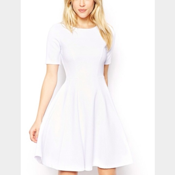 Topshop skater dress white
