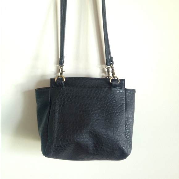 FP Black Vegan Leather Shoulder Purse with Zippers - Picture 2 of 4