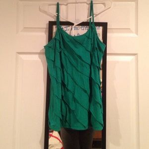 Green Ruffle Tank