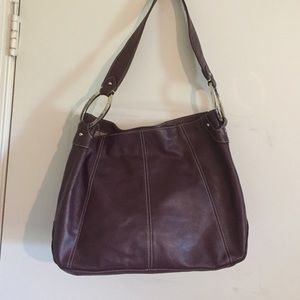 Tignanello purple leather handbag