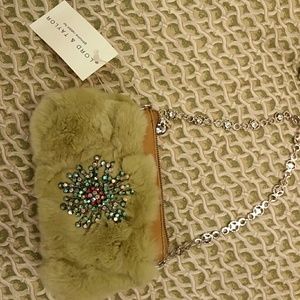 Lord & Taylor rabbit  fur purse
