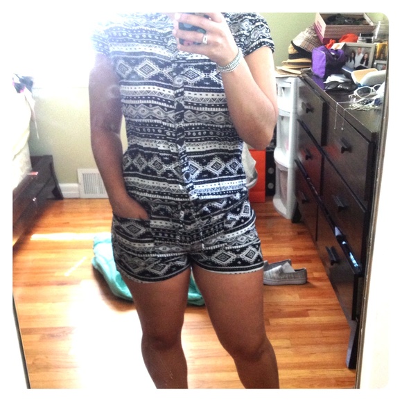 Black and white romper