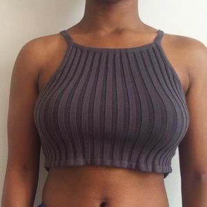 Gray crop top