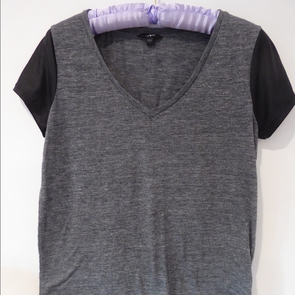 Guess T-shirt with faux leather sleeves