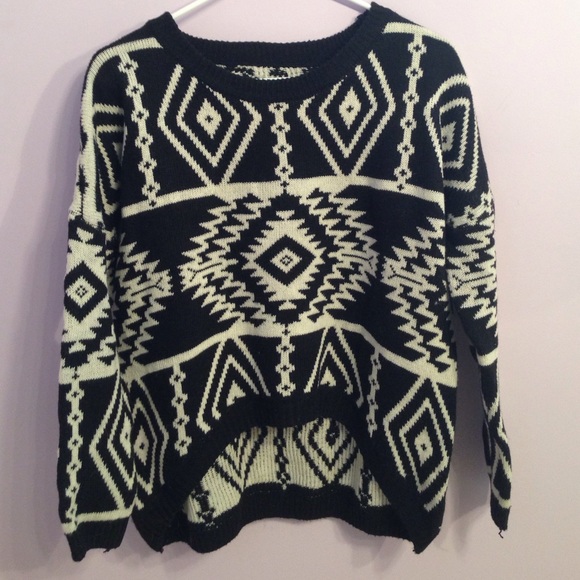 Tribal Print oversized sweater