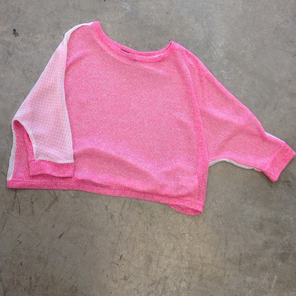 Pink & white sheer top